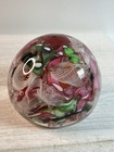 New ListingVintage Murano Art Glass Latticino & Ribbon Paperweight 2”T,2.75”W
