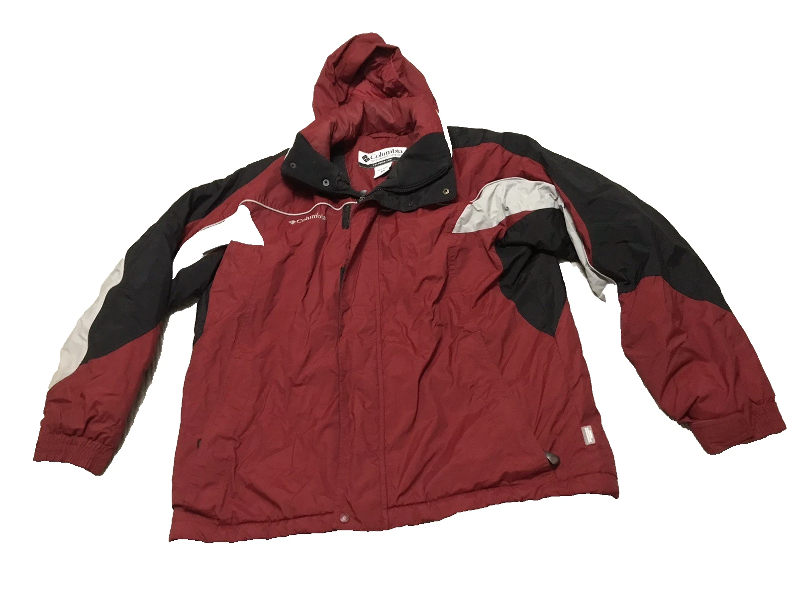 Columbia Sportswear Red Men 3 in 1 Jacket Size M Full Zip Insulated Hood Outdoor