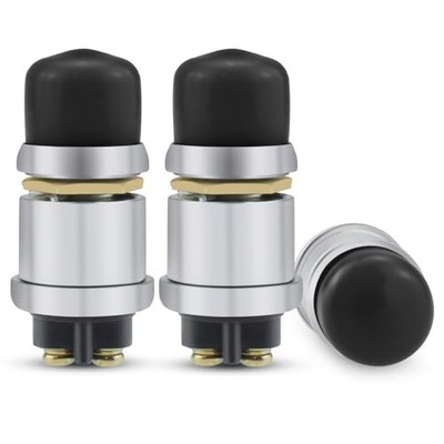  Engine Push Start Button Switch, 12V/24V Waterproof Push Button Black