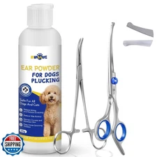 Ninibabie Dog Ear Hair Removal Kit - Ear Powder,Blunt Tip Grooming Scissorsan