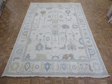 10 x 14 Hand Knotted Ivory Modern Oushak Oriental Rug G16342