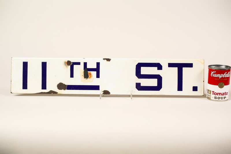 ORIGINAL PORCELAIN ENAMEL STREET SIGN - 11 TH STREET