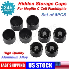 US 8PCS Dry Storage Hidden Storage Cups Aluminum For Maglite C Cell Flashlights