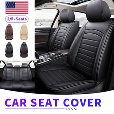 Leather Front Rear Seat Covers Full Set Car Cushion Protector Pad For Pontiac