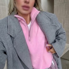 Ladies Regular Length Sweatshirt Medium Stretch Solid Color for Outdoor Use