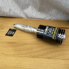 Conair Hair Brush with Boar Bristle Gel Grips, Round Medium Silver Vintage 2005