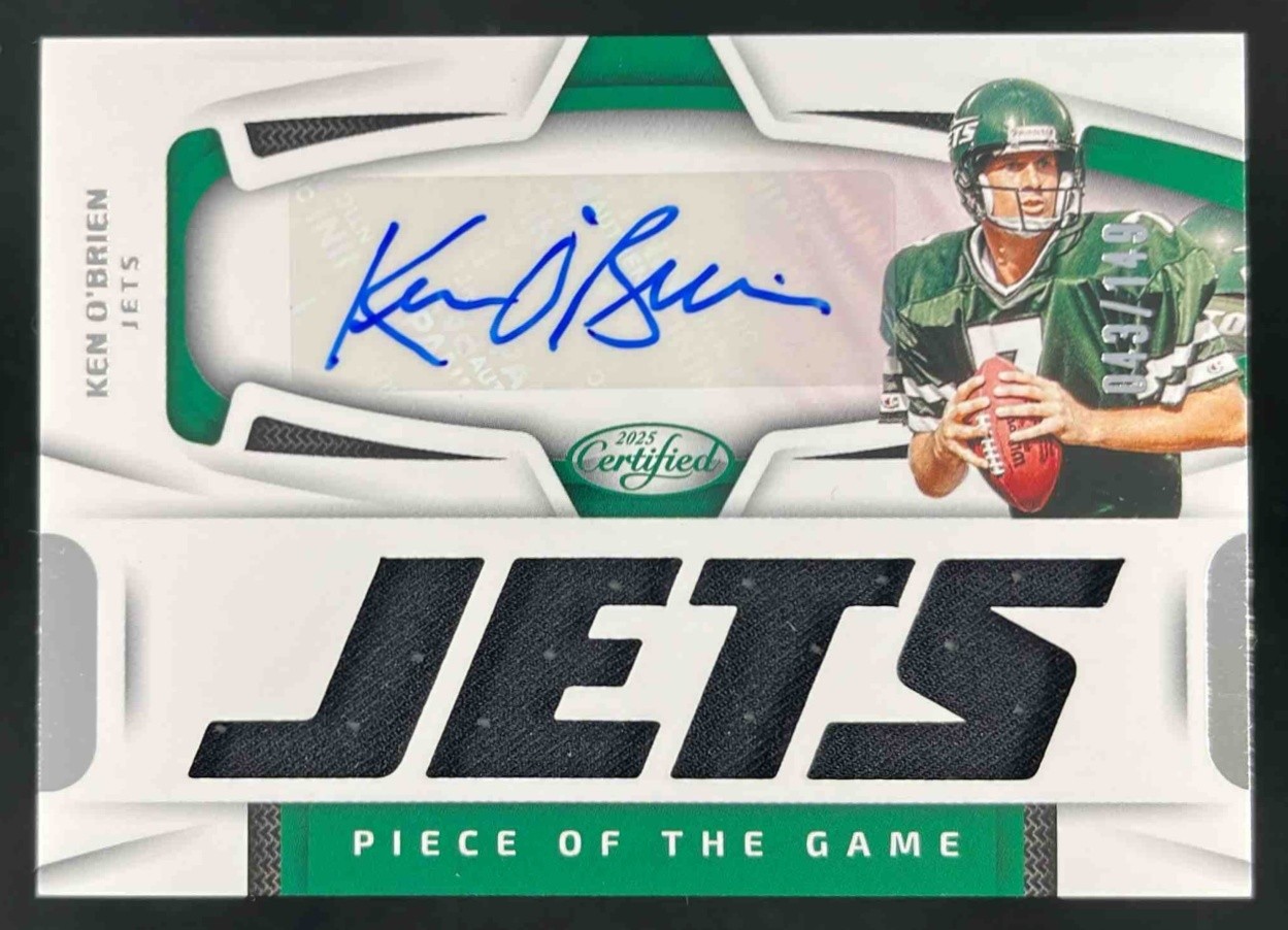 2025 Panini Certified Ken O'Brien Piece of the Game Signatures /149 Auto Jets