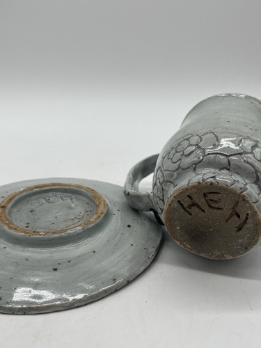 Tazza e piattino in ceramica artistica da studio fatti a mano - Foto 5 di 6