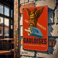 Blechschild Gauloises Zigaretten Werbeschild Vintage Metallschild TEL4596