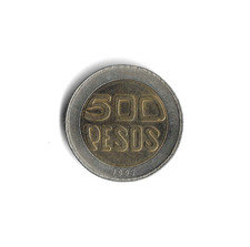 1997 Colombia - 500 Pesos - 375 - Bi-Metallic - 7.4g