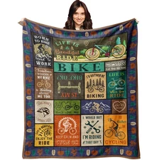 Bike Gifts for Women/Men Blanket 60"X50", Gifts for Bicycle Enthusiasts, Bicy...