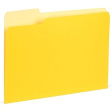100 Blue Summit File Folders, Letter Size, 1/3 Cut Assorted Top Tabs, Yellow