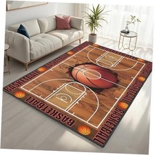Basketball Rug for Bedroom,3'x5' Basketball Court Rugs with Non-Slip Backing,