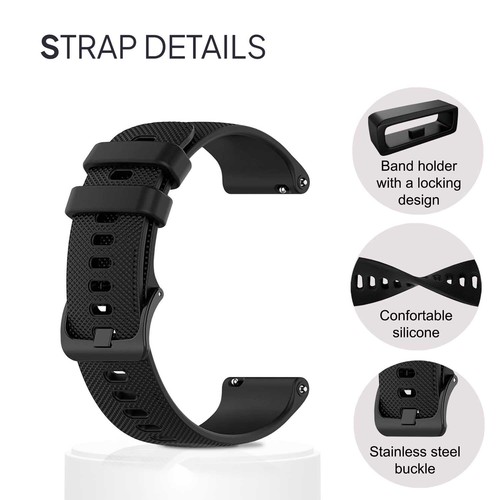 Correa de reloj universal 22mm, color negro, silicona flexible - Imagen 3 de 7
