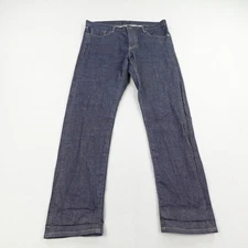 Uniqlo Jeans Mens 35x32 Blue Japanese Selvedge Denim Slim Straight Kaihara