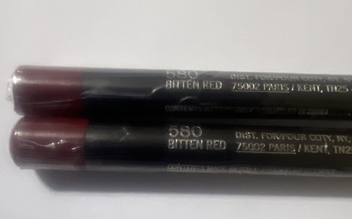 Pack of 2 Rimmel Lasting Finish Lip Liner, Bitten Red 580 Sealed