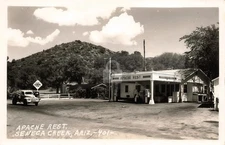 Seneca Creek AZ Arizona Apache Rest Union Oil Gas Station RPPC Postcard COPY