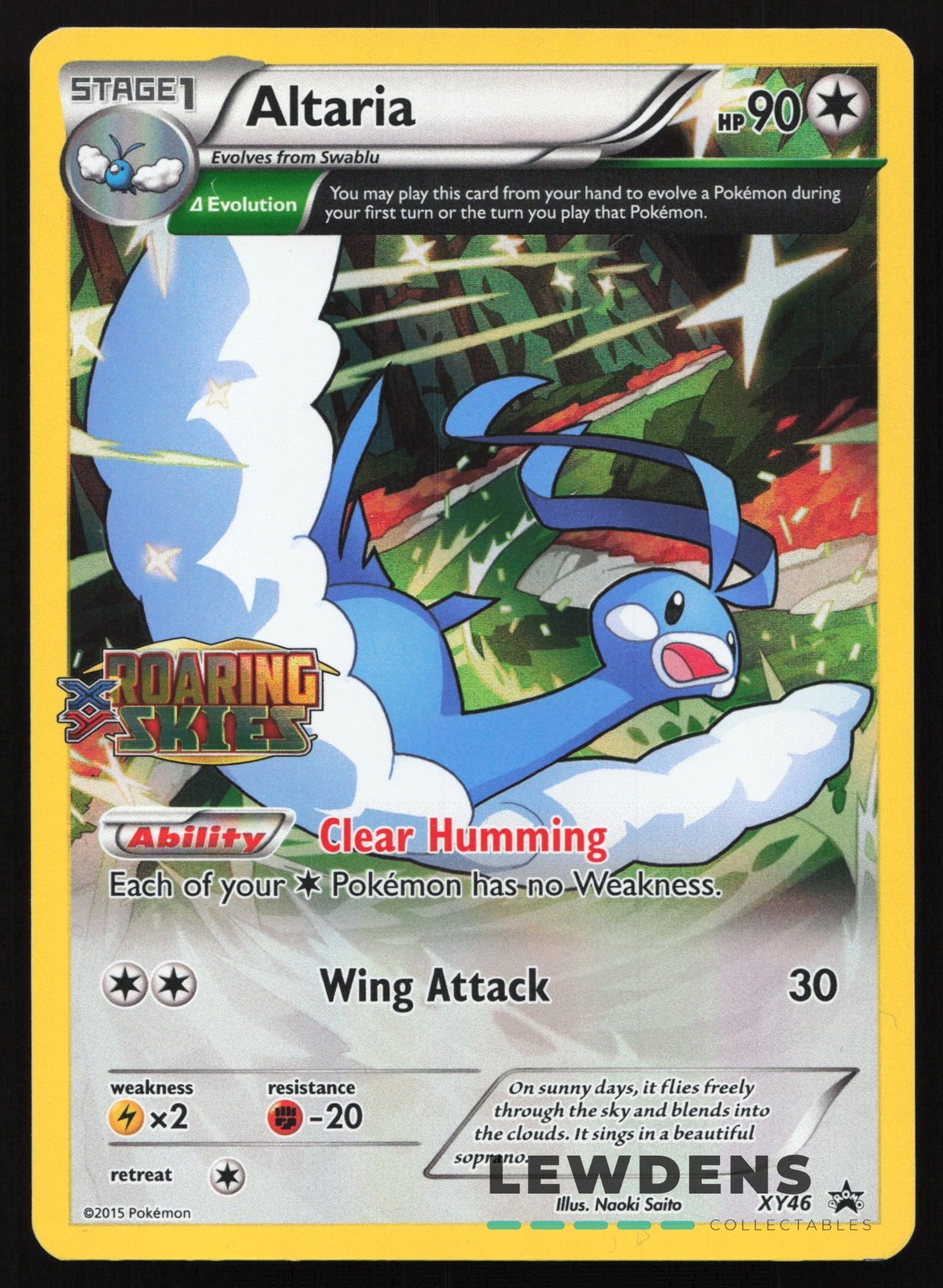 Altaria - XY46 - Roaring Skies Stamp - XY Black Star Promo - Pokemon Card - LP2
