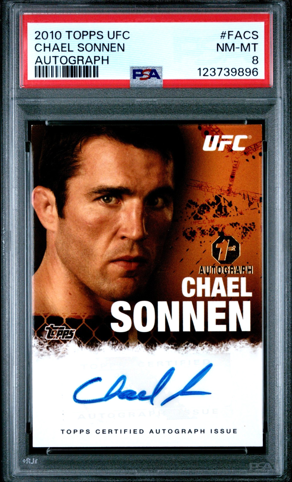 Chael Sonnen 2010 Topps UFC Autographs PSA 8 1st Auto The American Gangster