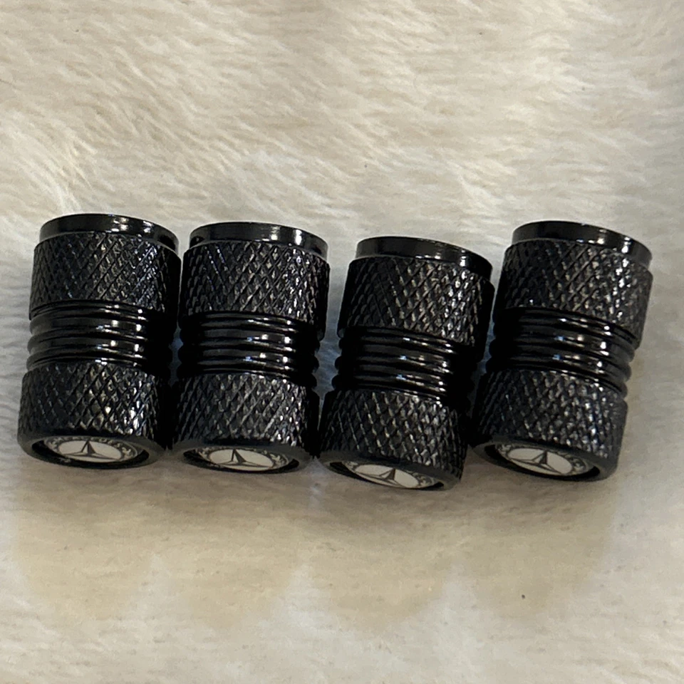 Juego de 4 tapas de vástago de válvula negras Mercedes Benz (estilo 4) Foto 2 de 3