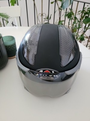 Airoh Halbschalenhelm Motorradhelm Rollerhelm Gr. M schwarz Neu!