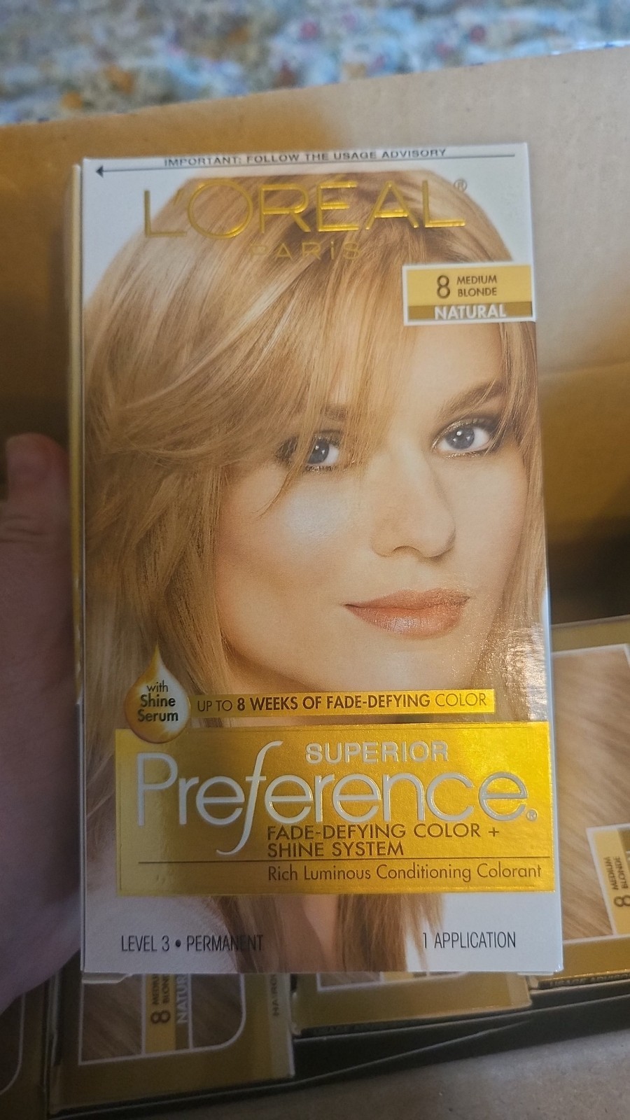 12 BOXES L'Or&eacute;al Paris Superior Preference 8 Medium Blonde 
