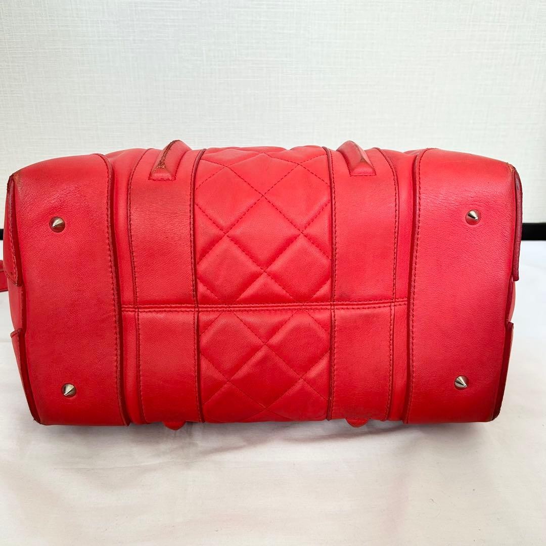 GIVENCHY Lucrezia Quilted Leather Shoulder Bag Red Used Authentic thumbnail 6