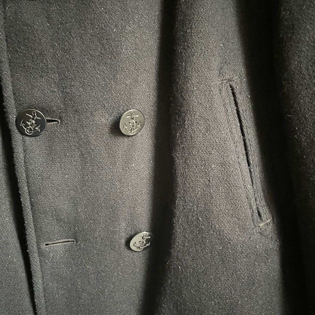 Vtg L.L.Bean Men Navy Coat Sterlingwear of Boston Anchor Collection Tall XL USA