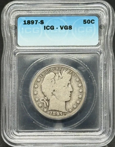 1897 S Barber Half Dollar ICG VG-8