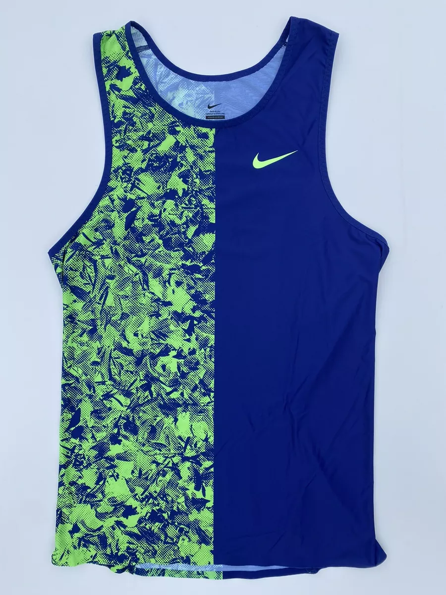 Nike Pro Elite Singlet Track & Field Blue Green Aeroswift