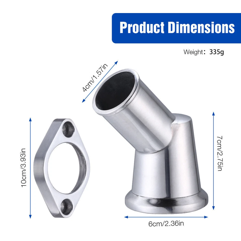 CARCASA TERMOSTATO CUELLO AGUA GIRATORIO 45° para SBC BBC CHEVY 327 350 396 454 NUEVO Foto 3 de 4