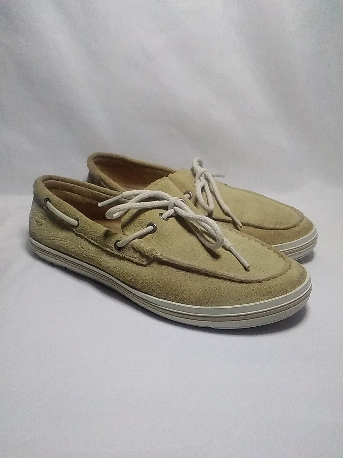 Mocassini da donna marrone chiaro in pelle scamosciata Timberland Earthkeepers taglia 8 indossati delicatamente