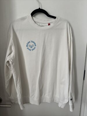 Wilson White More Tennis Less Talk Sweatshirt Limited Edition