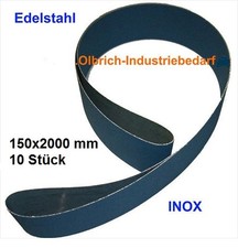 Schleifband / Schleifb&auml;nder INOX 150x2000 mm 10 St&uuml;ck Gewebeschleifb&auml;nder 10x