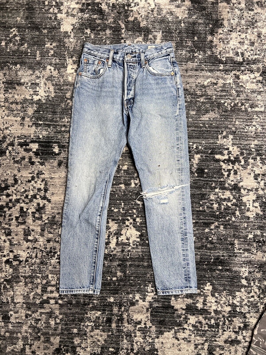 Levis 501 S Skinny Jeans White Oak Cone Denim Size 25 | eBay