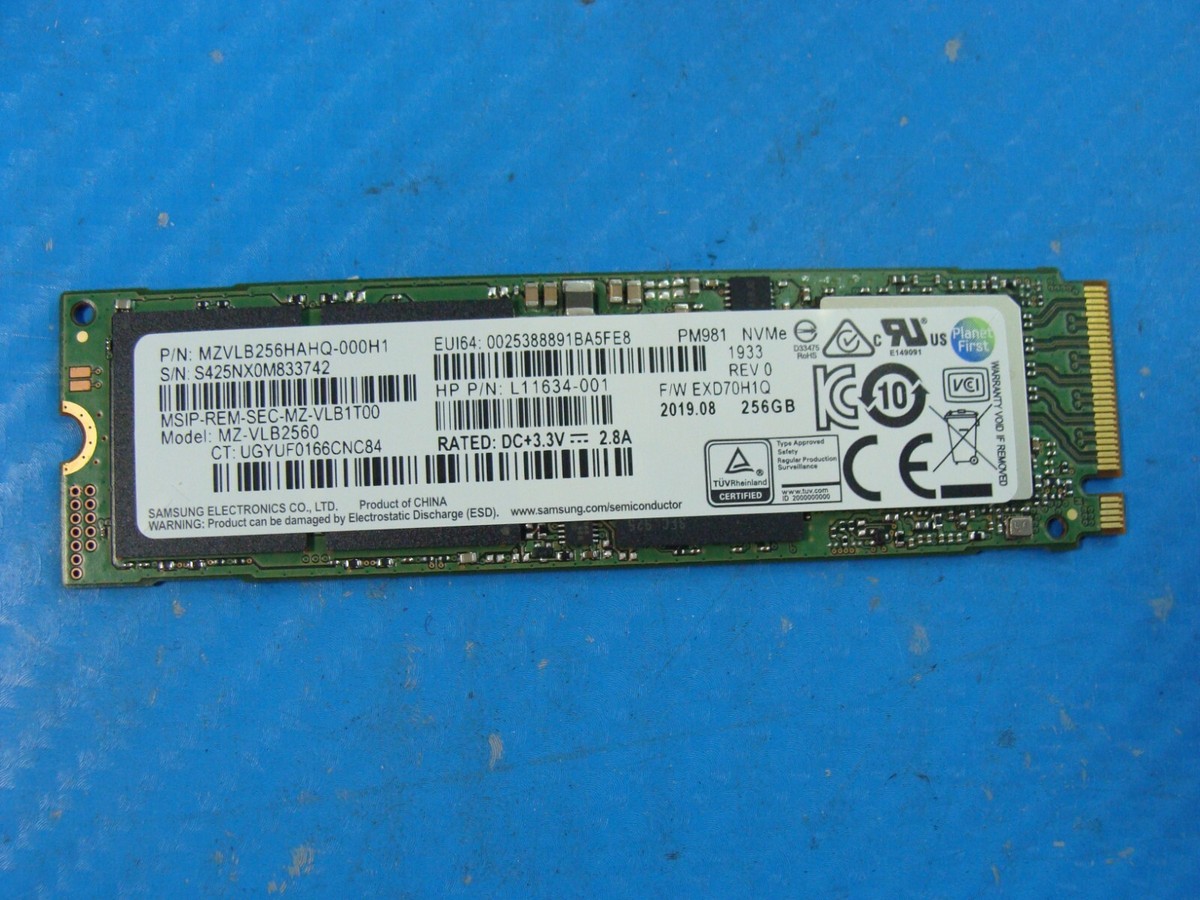 HP 15m-ds0011dx Samsung 256GB NVMe M.2 SSD Solid State Drive 