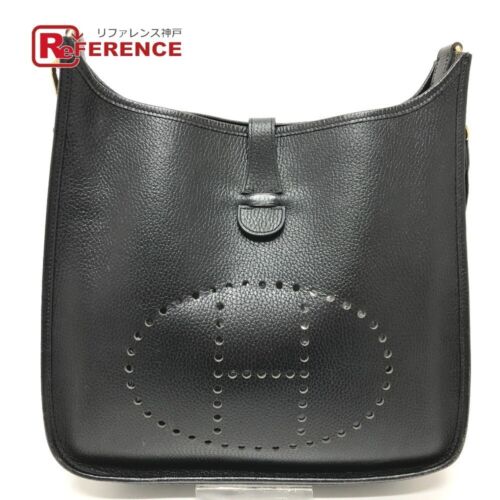 HERMES Evelyne 1GM Shoulder Bag Ardennes Black Engraved M - Picture 1 of 12