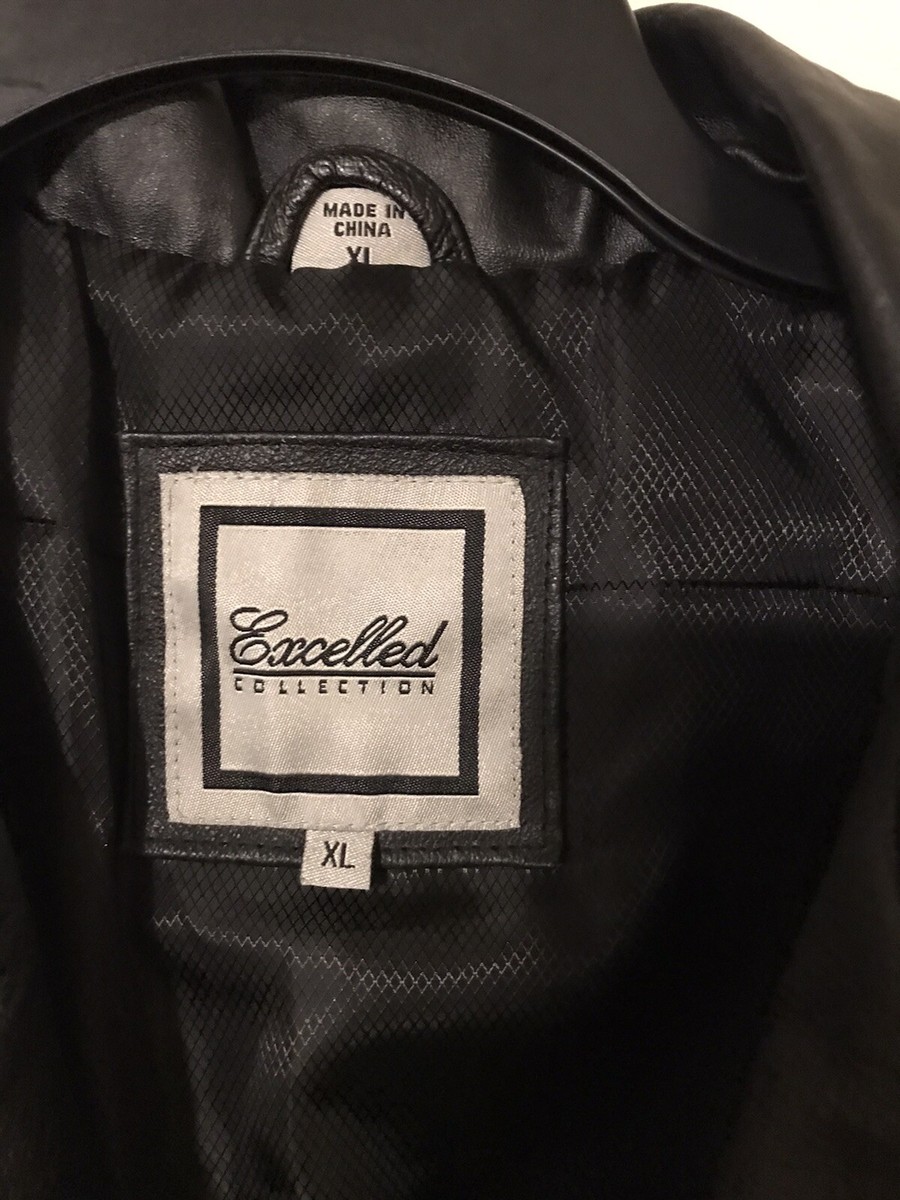 EXCELLED COLLECTION BLACK LEATHER LONG JACKET COAT WOMENS XL EXCELLED COLLECTION BLACK LEATHER LONG JACKET COAT WOMENS XL