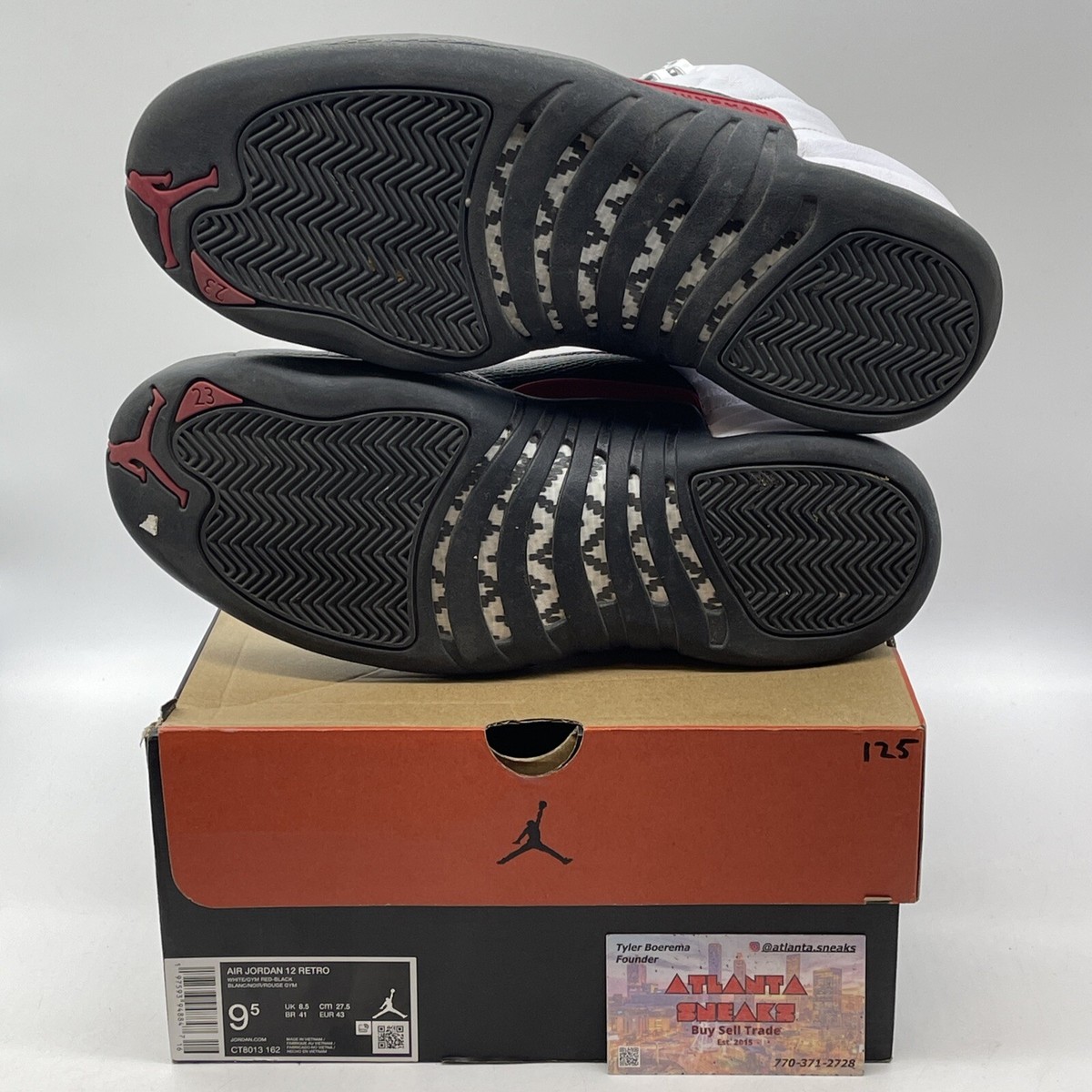 Size 9.5 - Air Jordan 12 Retro Taxi Flip Black White Red