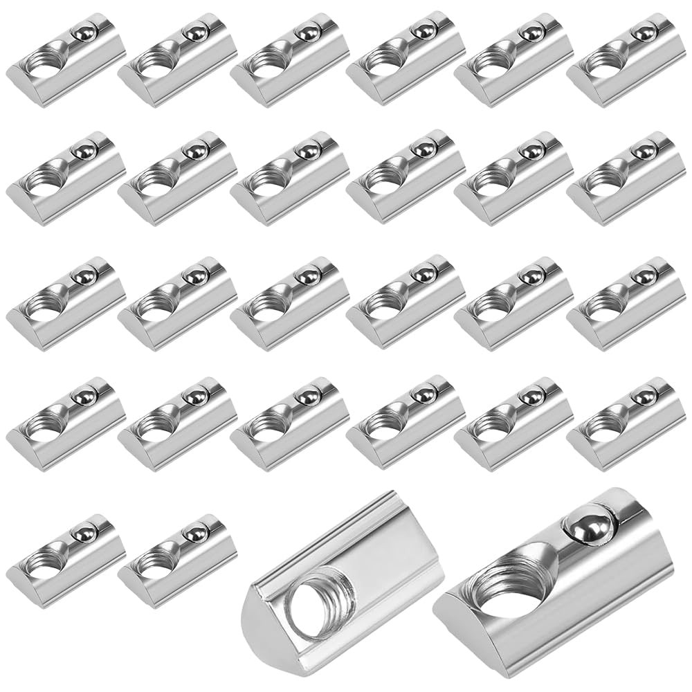 30 Stück Nutensteine M8, Nutensteine mit kugel Nut 8 40-Serie Nutensteine mit Ze