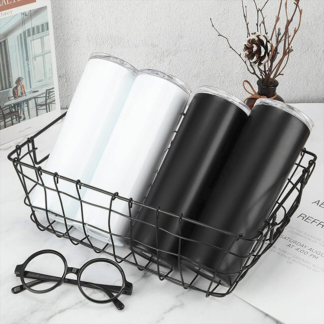 10/pack 20oz Skinny Tumbler Stainless Steel Insulated Water Bottle with Straw
