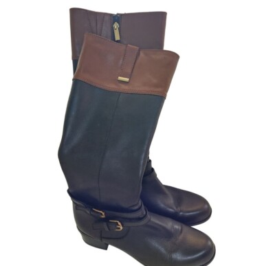 Bandolino Carlotta Two Tone Leather Tall Riding Boots Size 7M