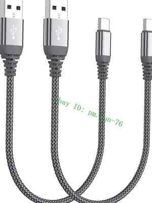 Short USB C Cable(0.5ft 2-Pack),USB Type C Charger Nylon Braided Fast Charging