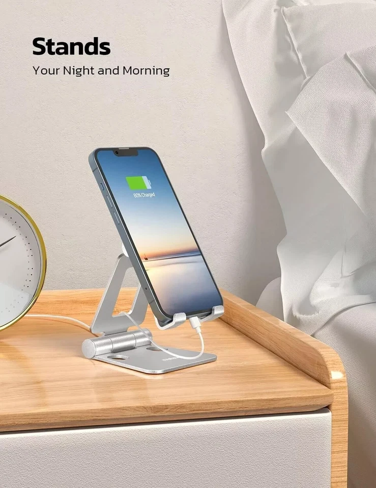 Soporte plegable para teléfono celular para tableta de escritorio para iPhone Samsung iPad Foto 4 de 4