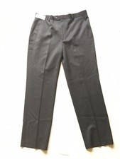 Stafford Men s Wool Charcoal Pants Flat Front Classic Fit Size 36 Inseam 32 NWT