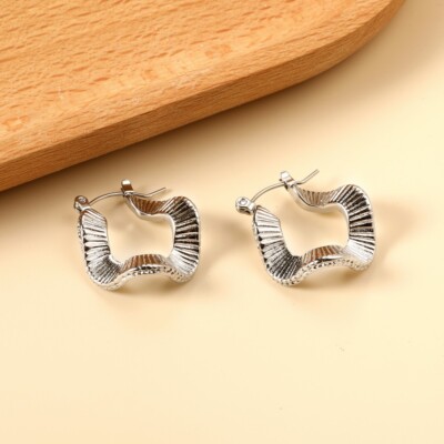 Silber Hoop Runde Ohrringe | Edelstahl-Ohrringe Geschenk für Frau und Mädchen