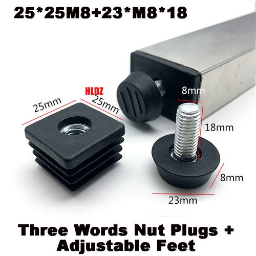 Adjustable Table Foot Furniture Leveling Feet/Nuts Inserts End Caps Screw M6/M8 - Picture 17 of 32