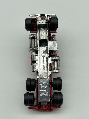 Semirimorchio auto giocattolo rosso vintage prodotto universale 1978 metallo pressofuso - Foto 6 di 7