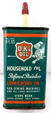 O.K'S OIL SEWING MACHINE OIL 4OZ. CAN FULL