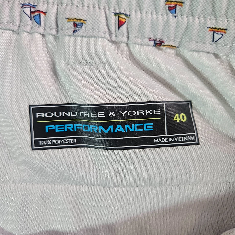 Nuevo con etiquetas Pantalones Cortos Roundtree & Yorke Performance Hombres 40 x 7" Rectos Elastizados Estampado Surf Foto 3 de 4